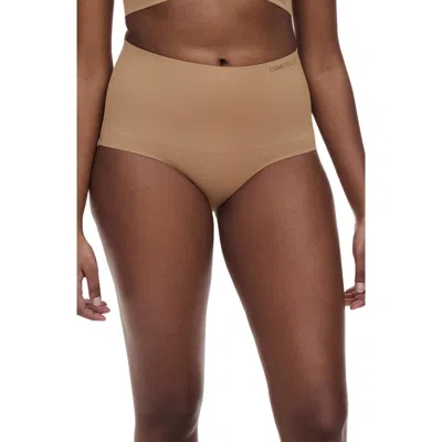 Chantelle Lingerie Smooth Comfort High Waist Briefs In Terracotta