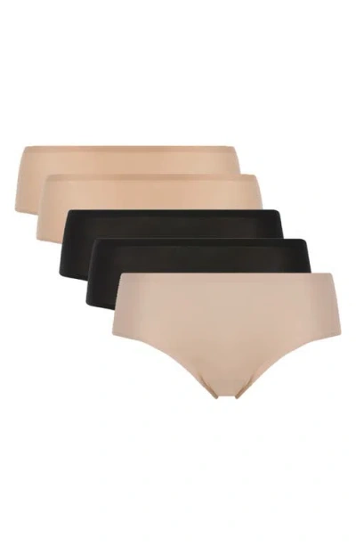 Chantelle Lingerie Soft Stretch 5-pack Seamless Hipster Briefs In Multi/multi