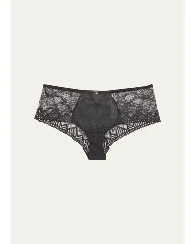Chantelle Low-rise Lace Hipster Briefs In Gray