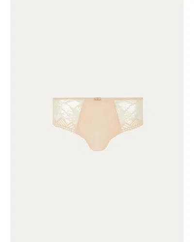 Chantelle Low-rise Lace Hipster Briefs In Neutral