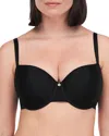 Chantelle Lucie Lace Demi Memory Foam T-shirt Bra In Black