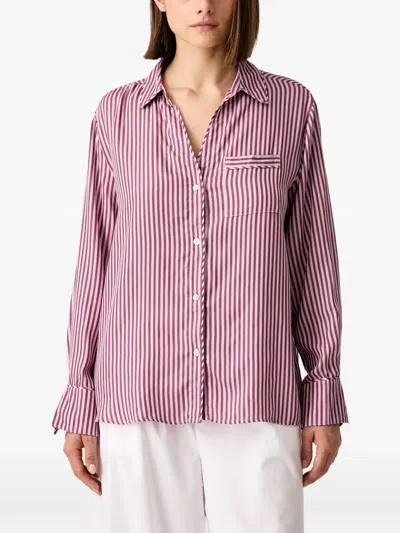 Chantelle Mael Striped Modal Pajama Shirt In Pink