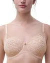 Chantelle Marisfull Floral Lace Underwire Bra In Nude Blush