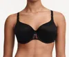 Chantelle Monogram Spacer Underwire Support T-shirt Bra In Black In Black