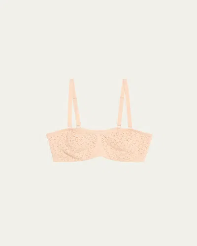 Chantelle Nora Strapless Floral Lace Bra In Nude Blush