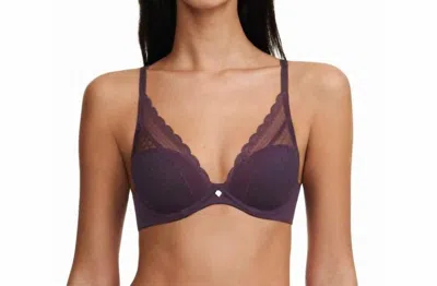 Chantelle Norah Chic Plunge T-shirt Bra In Aubergine In Brown