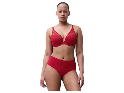 Chantelle Norah Chic Plunge T-shirt Bra In Red