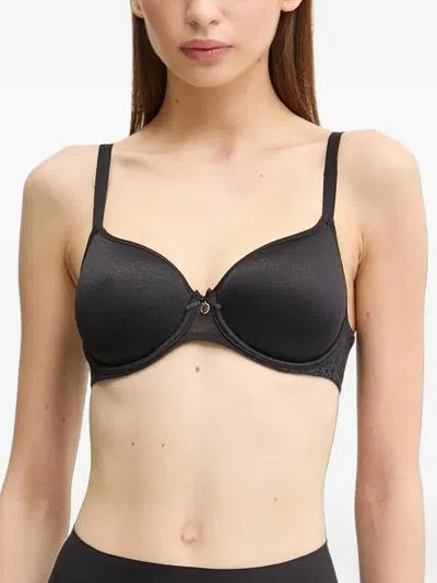 Chantelle Norah Jacquard-pattern Bow-detail Bra In Black