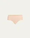 Chantelle Norah Lace & Brushed Knit Hipster Briefs In Nude Blush