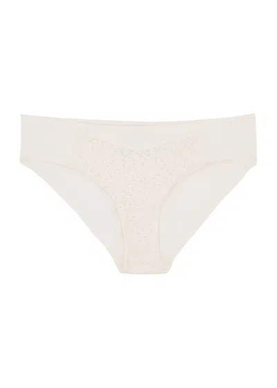Chantelle Norah Lace-panelled Briefs In Pearl