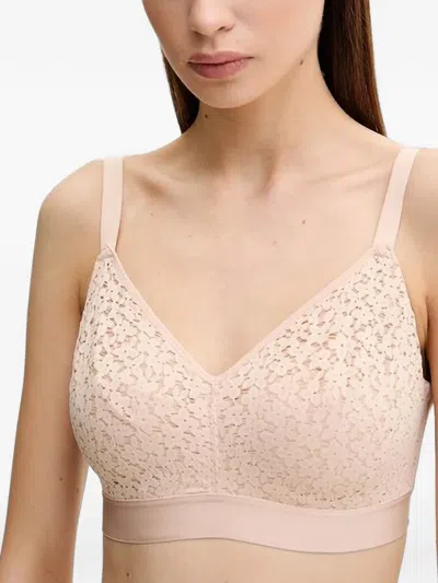 Chantelle Norah Lace-overlay Bra In Neutrals
