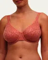 Chantelle Norah Molded Lace Bra In Peach Delight