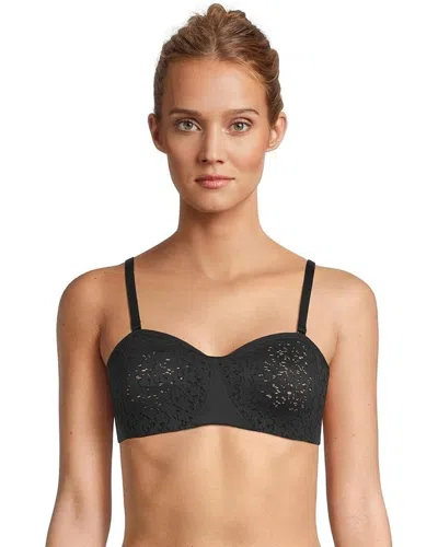 Chantelle Norah Unlined Strapless Bra Women Black Floral Lace Stretch Buu804