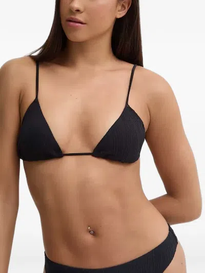 Chantelle Pulp Crinkled Triangle Bikini Top In Black