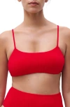 Chantelle Pulp Jacquard Bikini Top In Red