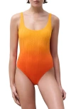 Chantelle Pulp Jacquard Low Back One-piece Swimsuit In Multi