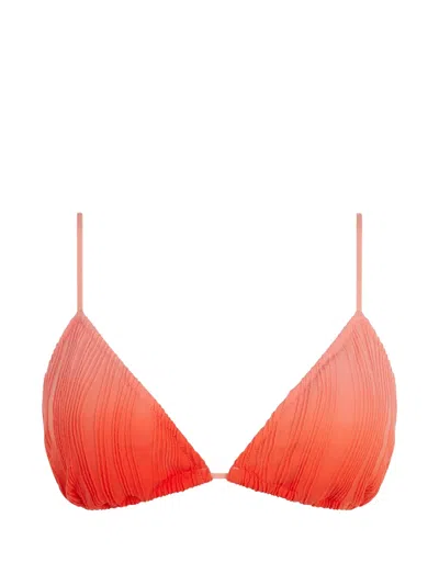 Chantelle Pulp Plissé-effect Triangle Bikini Top In Brown