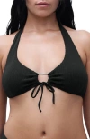 Chantelle Pulp Textured Tie Front Bikini Top In Black