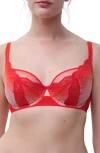 Chantelle Pulp Unlined Underwire Demi Bra In Orange