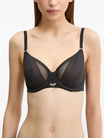 Chantelle Pure Lace-panelled Bra In Black