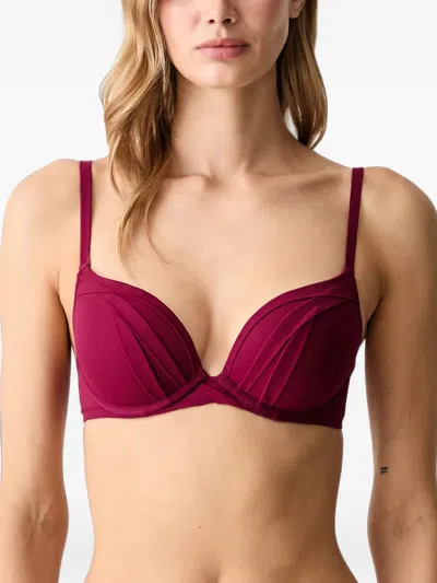 Chantelle Scarlet Push-up Bra In Burgundy
