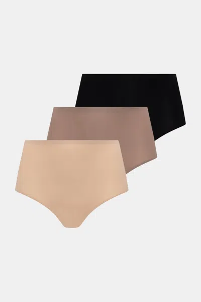 Chantelle Seamless High-waisted Briefs (set Of Three) In Multi