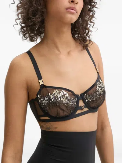 Chantelle Sequin-appliqué Bra In Black