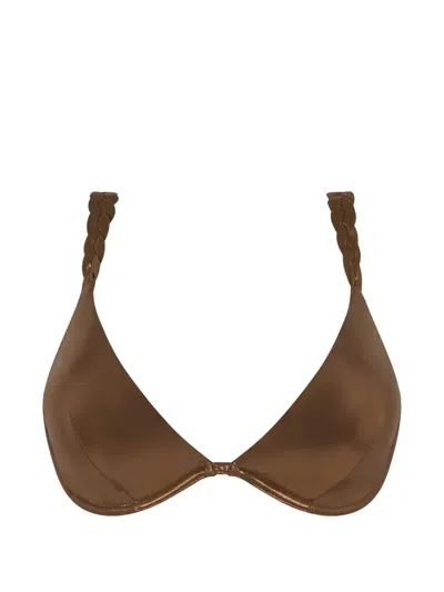 Chantelle Shaman Braided Underwire Bikini Top In Brown