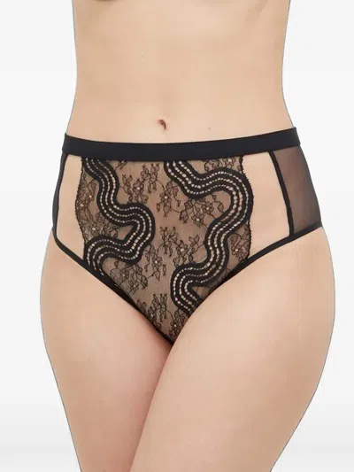 Chantelle Sheer-panelled Briefs In Black