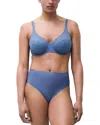 Chantelle Soft Stretch High Cut Briefs In Blue