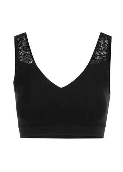 Chantelle Soft Stretch Lace-trimmed Bralette In Black