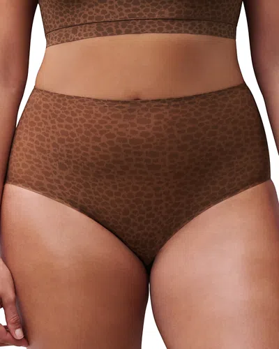 Chantelle Soft Stretch One-size Seamless Briefs In Brown