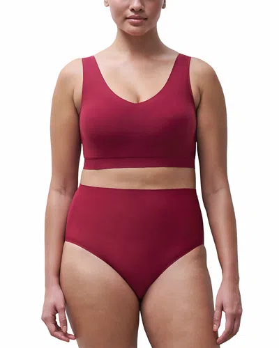 Chantelle Soft Stretch Wireless Padded V-neck Bra In Burgundy