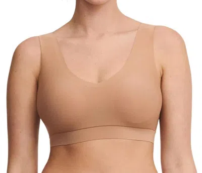 Chantelle Softstretch Padded V-neck Bra In Coffe Latte In Multi