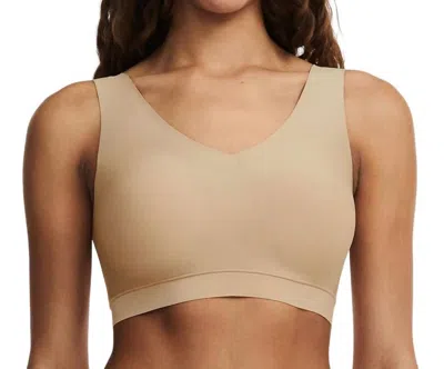 Chantelle Softstretch Padded V-neck Bra In Nude Sand In Neutral