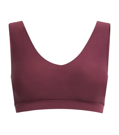 Chantelle Softstretch V-neck Padded Bralette In Purple