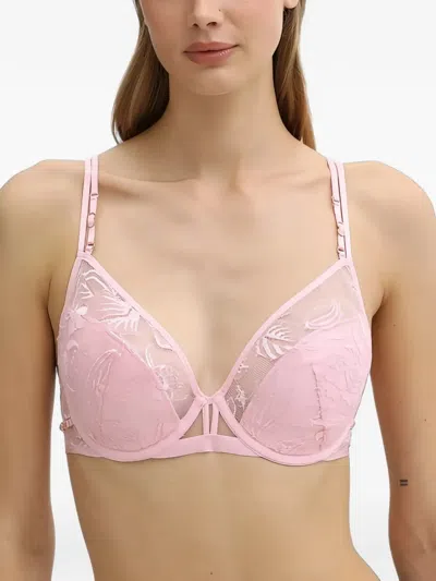 Chantelle Spirits Floral-lace Underwired Bra In Blue