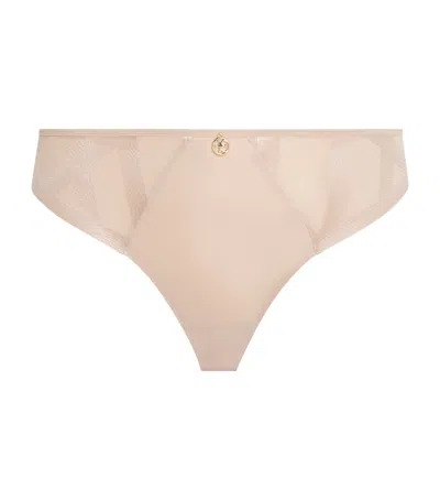 Chantelle Stretch-mesh Tanga In Pink