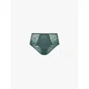 Chantelle Womens Empire Green Origins Shorty Lace Briefs In Empire Green