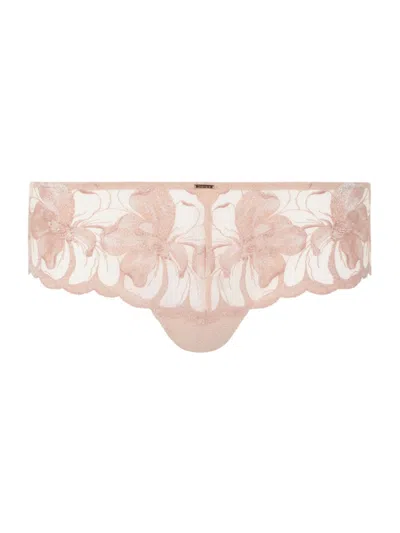 Chantelle Fleur Floral-embroidered Lace Hipster Briefs In Sugar