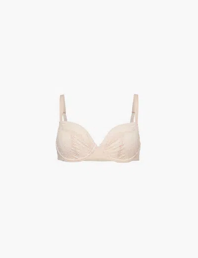 Chantelle Womens Golden Beige Ace Full-cup Underwired Stretch-lace Bra