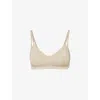 CHANTELLE CHANTELLE WOMEN'S GOLDEN BEIGE SOFT STRETCH LACE-OVERLAY PADDED STRETCH-WOVEN BRALETTE