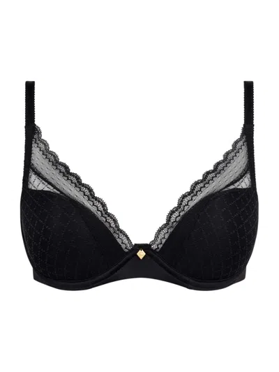 Chantelle Norah Chic Lace Plunge T-shirt Bra In Black