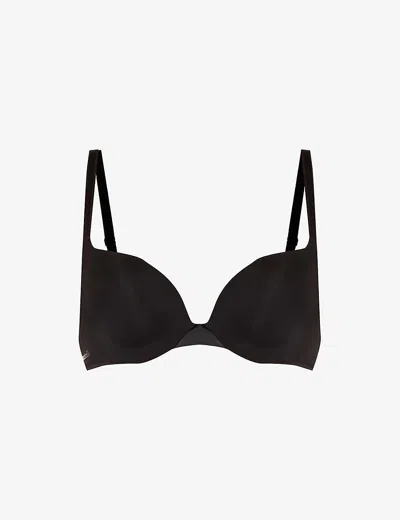 CHANTELLE WOMENS 011 BLACK ESSENTIALL SMOOTH PUSH-UP BRA,44425035