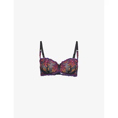 Chantelle Womens Black Jewels Champs Elysées Embroidered Stretch-lace Balconette Bra In Multi
