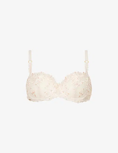 Chantelle Womens Cappuccino Champs Elysées Embroidered Balconette Bra 34dd In Ivory