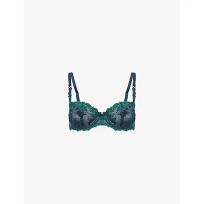 Chantelle Womens Eden Green Champs Elysées Embroidered Stretch-lace Balconette Bra 32dd