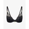 Chantelle Womens Black Muse Floral-lace Push-up Bra In Black