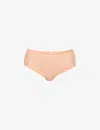 Chantelle Womens Golden Beige Norah Floral-embroidered Stretch-lace Briefs In Golden Beige