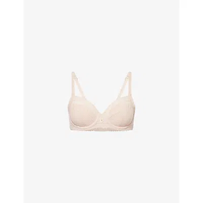 Chantelle Womens Golden Beige Romance Underwired Stretch-lace Bra 34dd In Brown